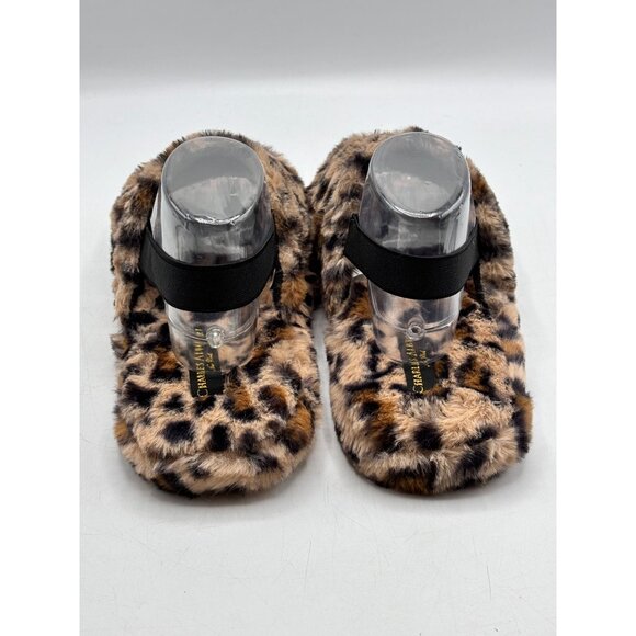 Charles Albert Leopard Print Faux Fur Slippers L (9/10) Soft & Cozy - Picture 7 of 8